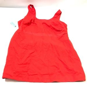 Anthropologie Women Plus Mini Dress Size 22W Red Sleeveless Solid Cut Out Back